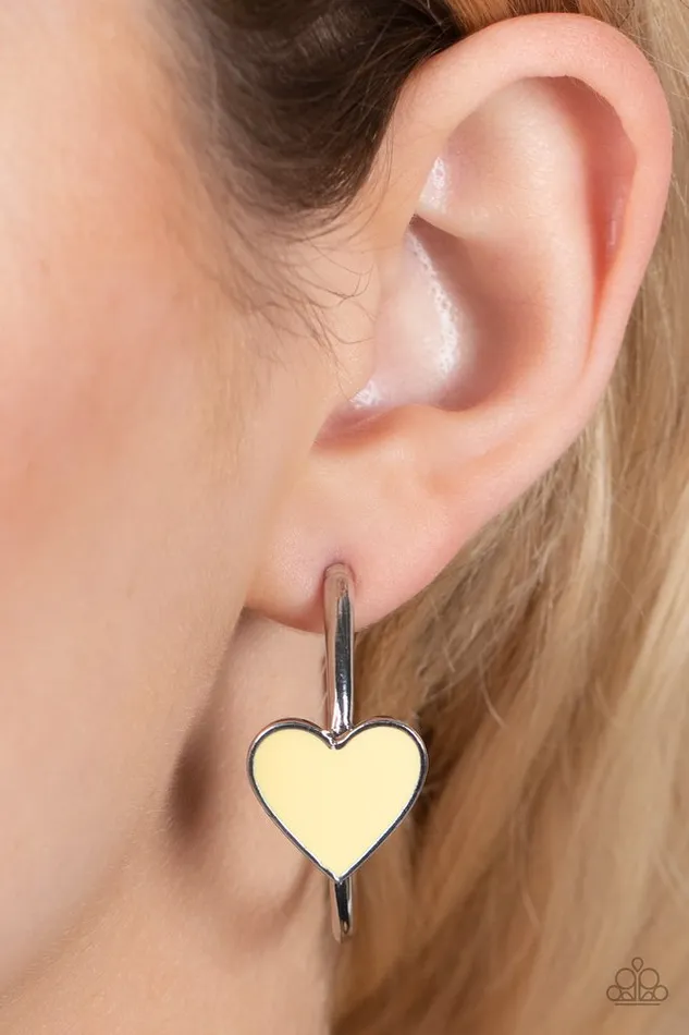 Paparazzi Earring Kiss Up Yellow Paparazzi Jewelry Earrings