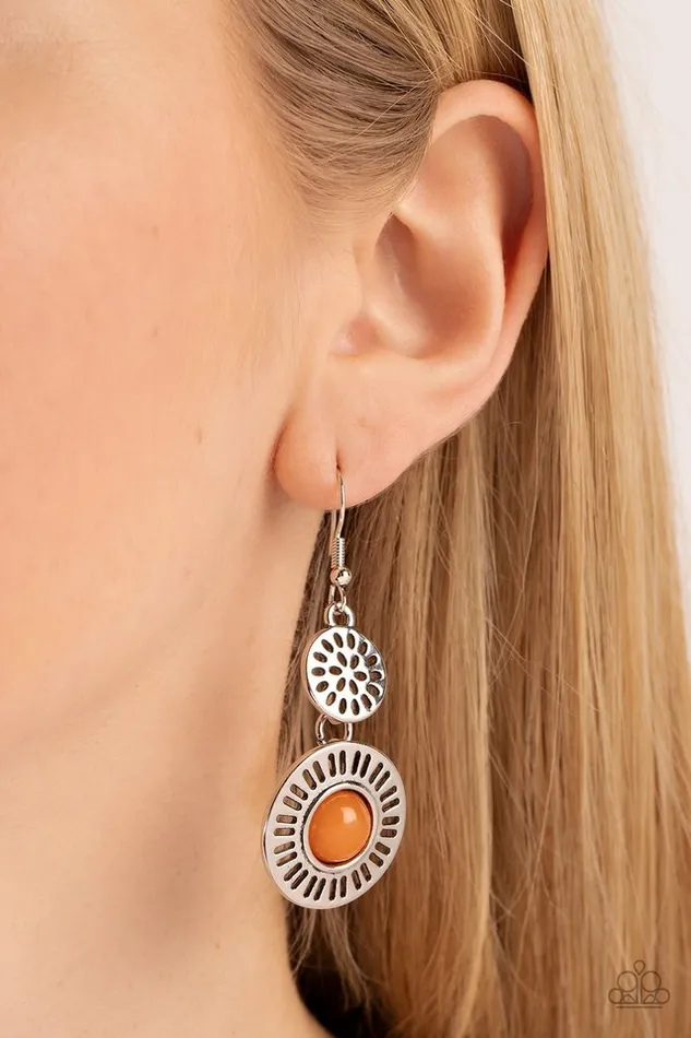 Paparazzi Earring Ocean Orchard Orange Paparazzi Jewelry Earrings
