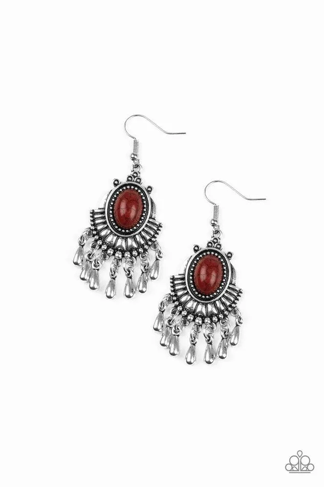 Paparazzi Earring Onward and Westward Brown Paparazzi Jewelry Earrings
