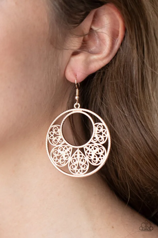 Paparazzi Earring Petal Promenade Rose Gold Paparazzi Jewelry Earrings