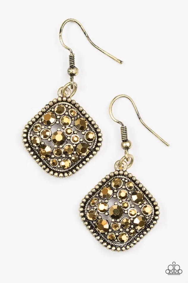 Paparazzi Earring Princess Of Prestige Brass Paparazzi Jewelry Earrings