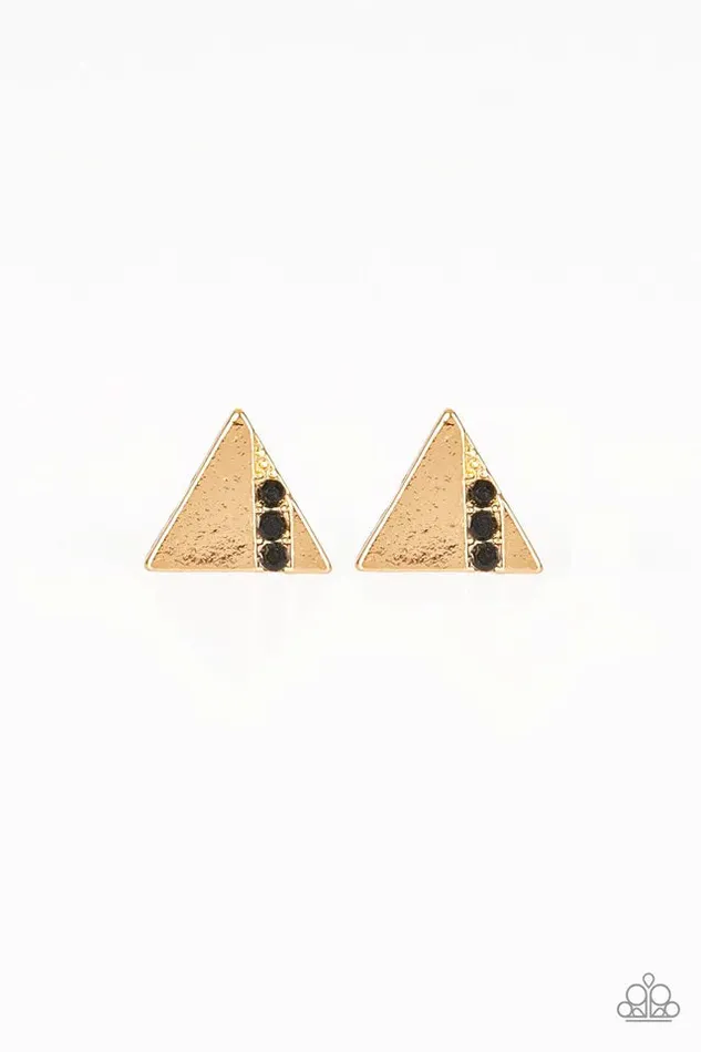 Paparazzi Earring Pyramid Paradise Black Paparazzi Jewelry Earrings