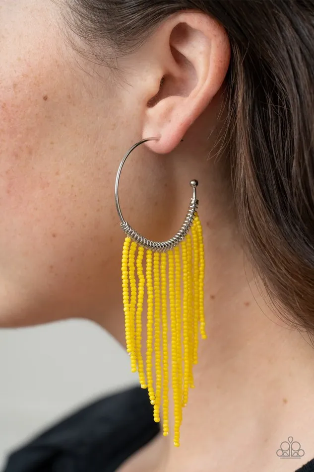 Paparazzi Earring Saguaro Breeze Yellow Paparazzi Jewelry Earrings
