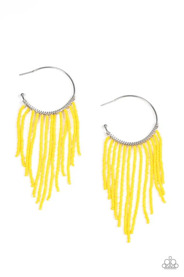 Paparazzi Earring Saguaro Breeze Yellow Paparazzi Jewelry Earrings