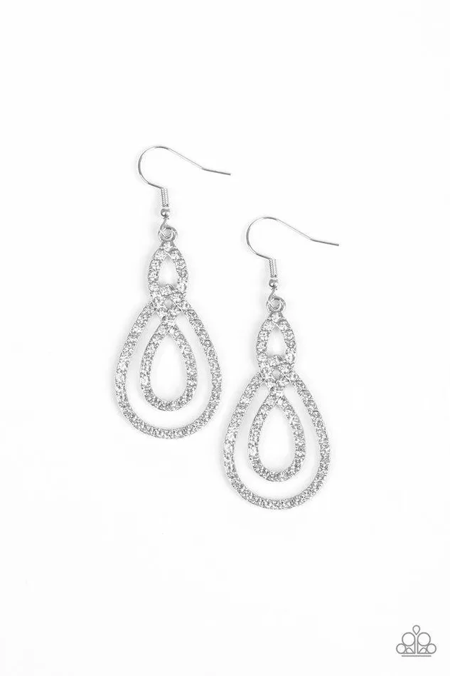 Paparazzi Earring Sassy Sophistication White Paparazzi Jewelry Earrings