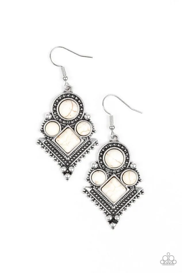 Paparazzi Earring So Sonoran White Paparazzi Jewelry Earrings