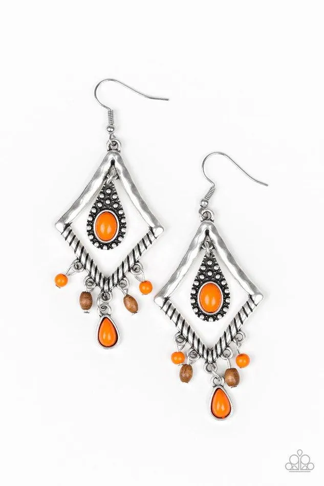 Paparazzi Earring Southern Sunsets Orange Paparazzi Jewelry Earrings