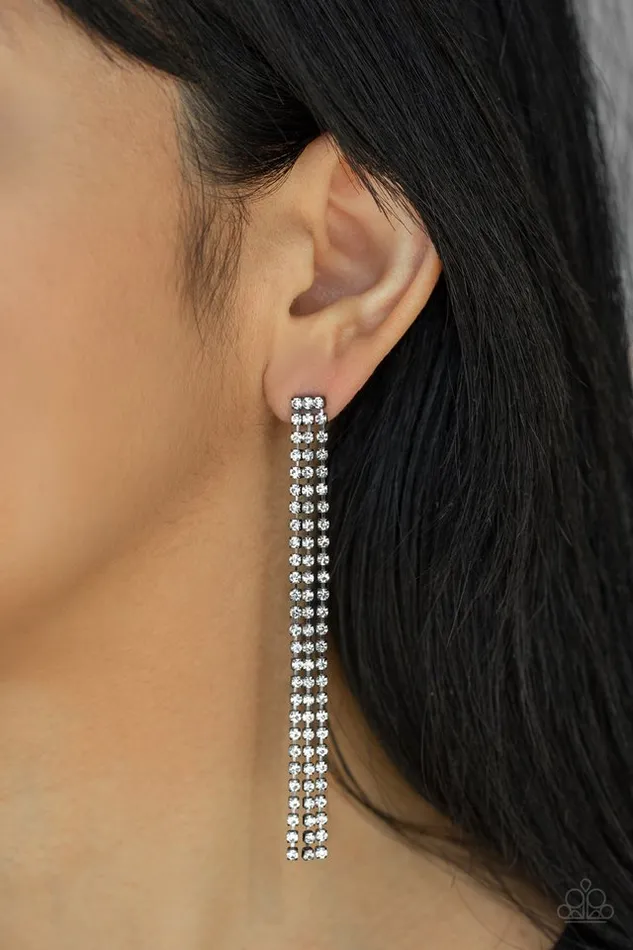 Paparazzi Earring Stellar Starlight Black Paparazzi Jewelry Earrings