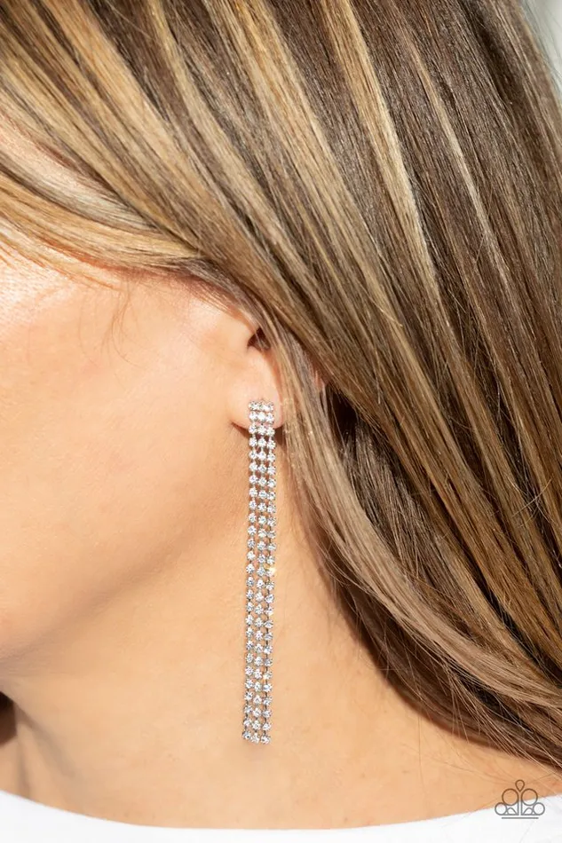 Paparazzi Earring Stellar Starlight White Paparazzi Jewelry Earrings