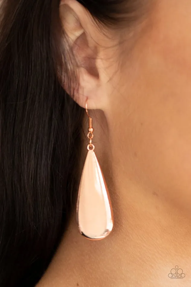 Paparazzi Earring The Drop Off Copper Paparazzi Jewelry Earrings