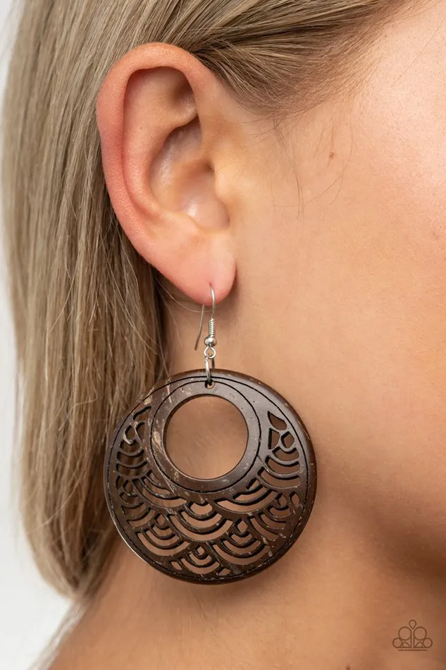 Paparazzi Earring Tropical Canopy Brown Paparazzi Jewelry Earrings
