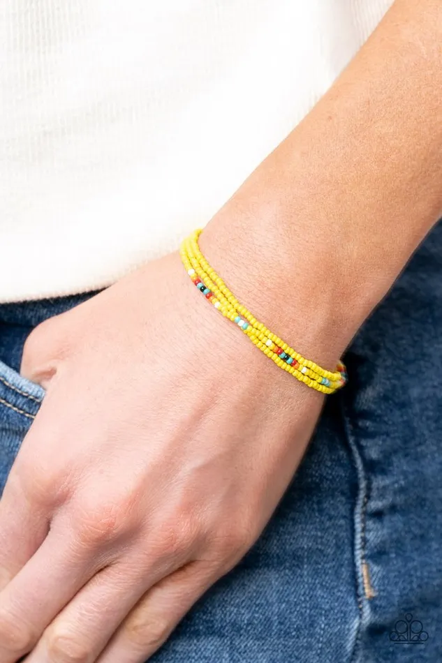 Paparazzi Jewelry Bracelets Paparazzi Bracelet Basecamp Boyfriend Yellow
