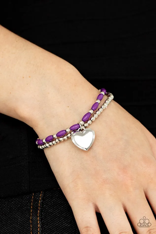Paparazzi Jewelry Bracelets Paparazzi Bracelet Candy Gram Purple