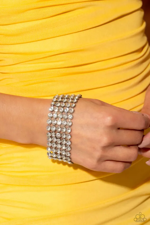 Paparazzi Jewelry Bracelets Paparazzi Bracelet GLASSY Gallery White