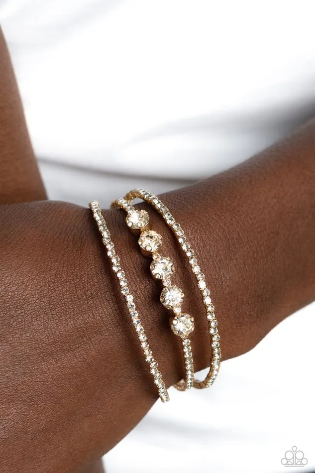 Paparazzi Jewelry Bracelets Paparazzi Bracelet Lucid Layers Gold