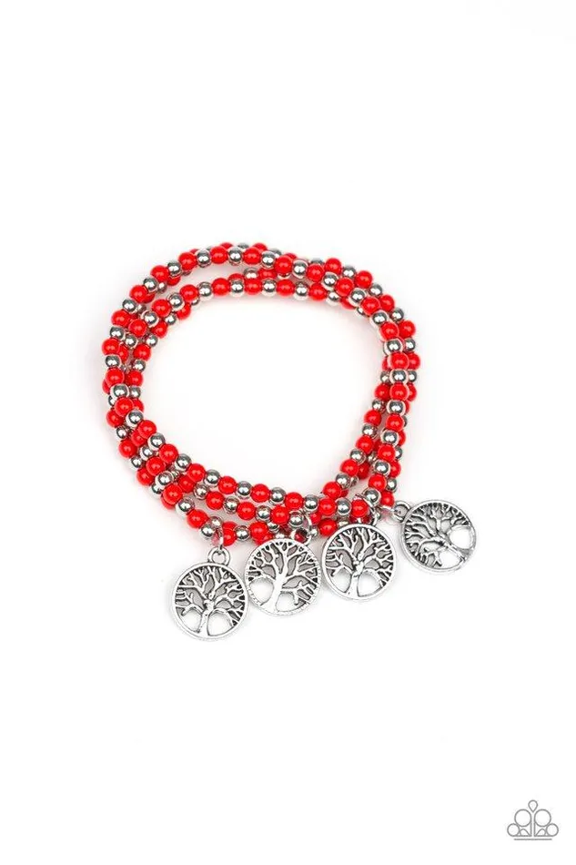 Paparazzi Jewelry Bracelets Paparazzi Bracelet Plant A Tree Red