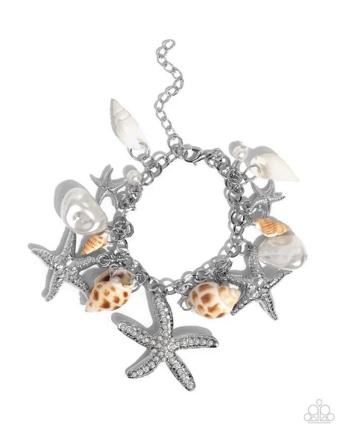 Paparazzi Jewelry Bracelets Paparazzi Bracelet Seashell Song White Paparazzi Jewelry Bracelets Paparazzi Bracelet Seashell Song White