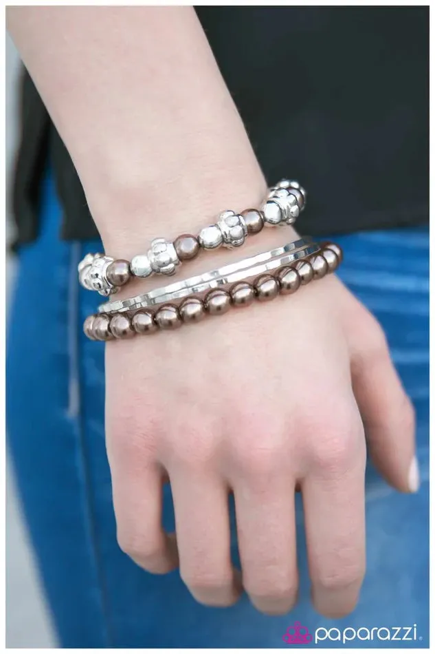Paparazzi Jewelry Bracelets Paparazzi Bracelet Social Mixer Brown