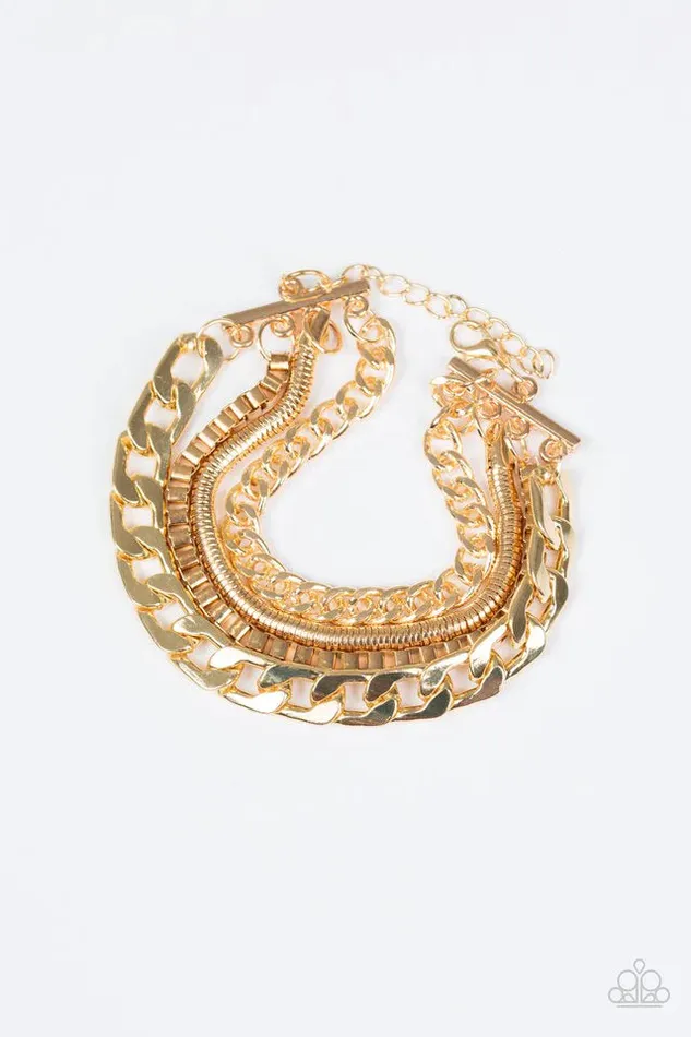 Paparazzi Jewelry Bracelets Paparazzi Bracelet Sparkle Shine Repeat Gold