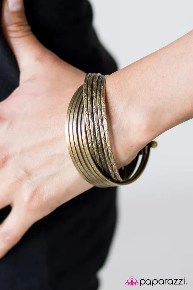 Paparazzi Jewelry Bracelets Paparazzi Bracelet Stacked In My Favor Brass