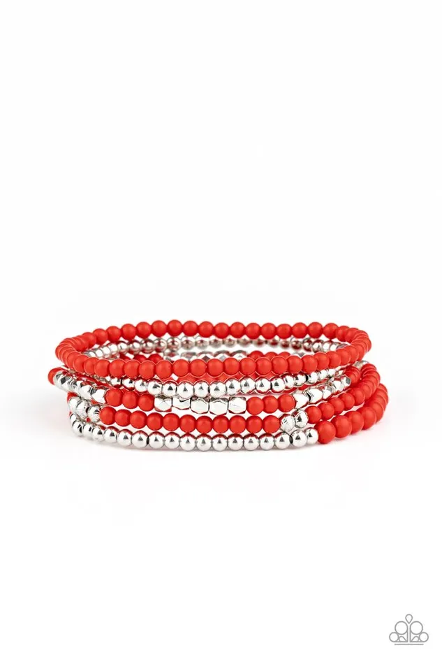 Paparazzi Jewelry Bracelets Paparazzi Bracelet Stacked Showcase Red Paparazzi Jewelry Bracelets Paparazzi Bracelet Stacked Showcase Red