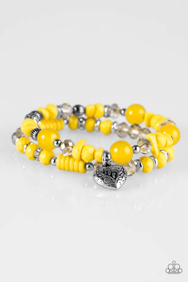 Paparazzi Jewelry Bracelets Paparazzi Bracelet Writing My Own Love Story Yellow