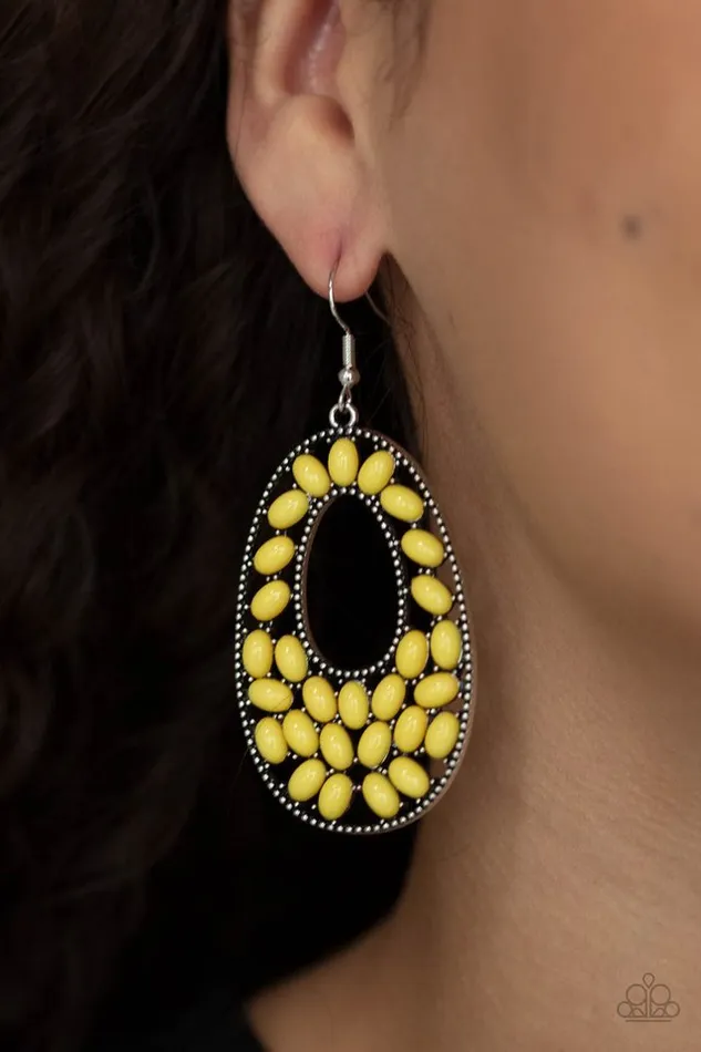 Paparazzi Jewelry Earrings Paparazzi Earring Beaded Shores Yellow