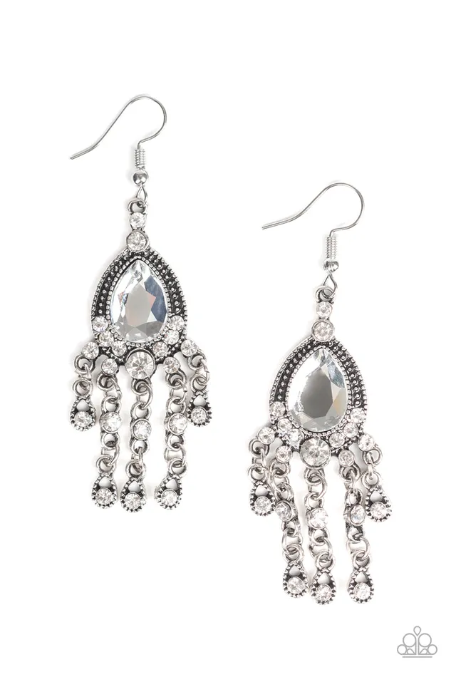 Paparazzi Jewelry Earrings Paparazzi Earring Bling Bliss White