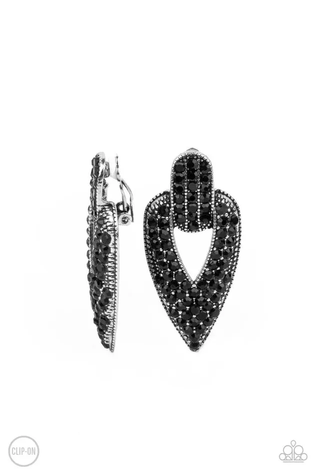 Paparazzi Jewelry Earrings Paparazzi Earring Blinged Out Buckles Black Paparazzi Jewelry Earrings Paparazzi Earring Blinged Out Buckles Black