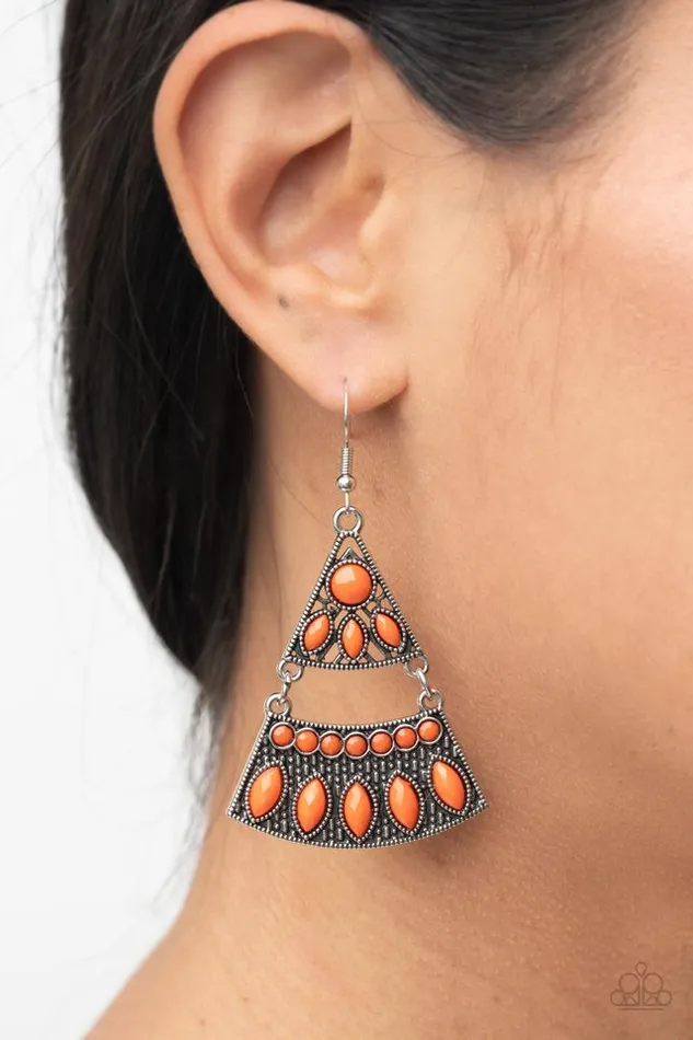 Paparazzi Jewelry Earrings Paparazzi Earring Desert Fiesta Orange