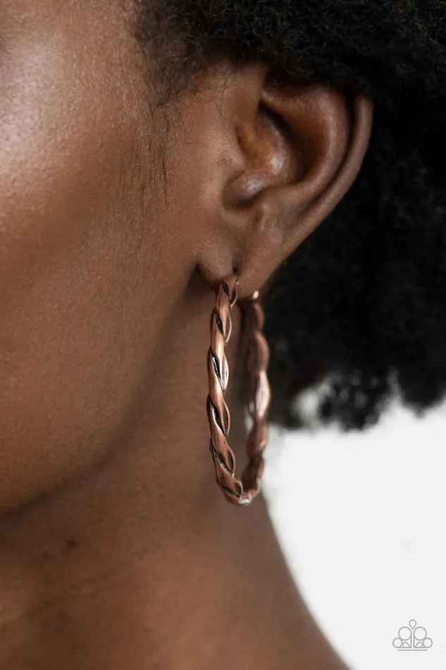 Paparazzi Jewelry Earrings Paparazzi Earring Dont Get It Twisted Copper