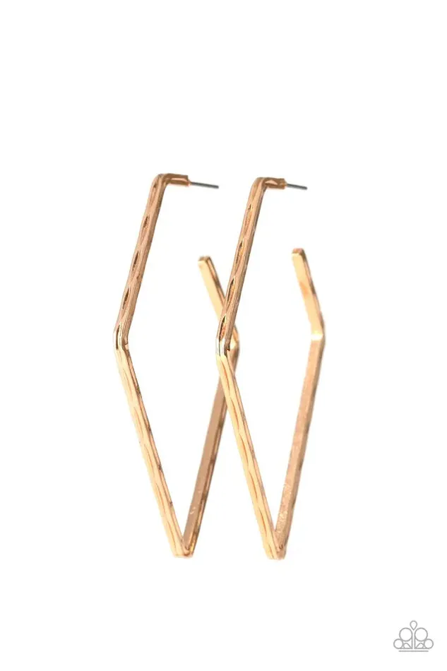 Paparazzi Jewelry Earrings Paparazzi Earring Geo Grunge Gold