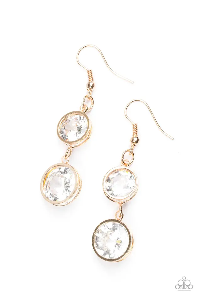 Paparazzi Jewelry Earrings Paparazzi Earring Glitter Glamorous Gold