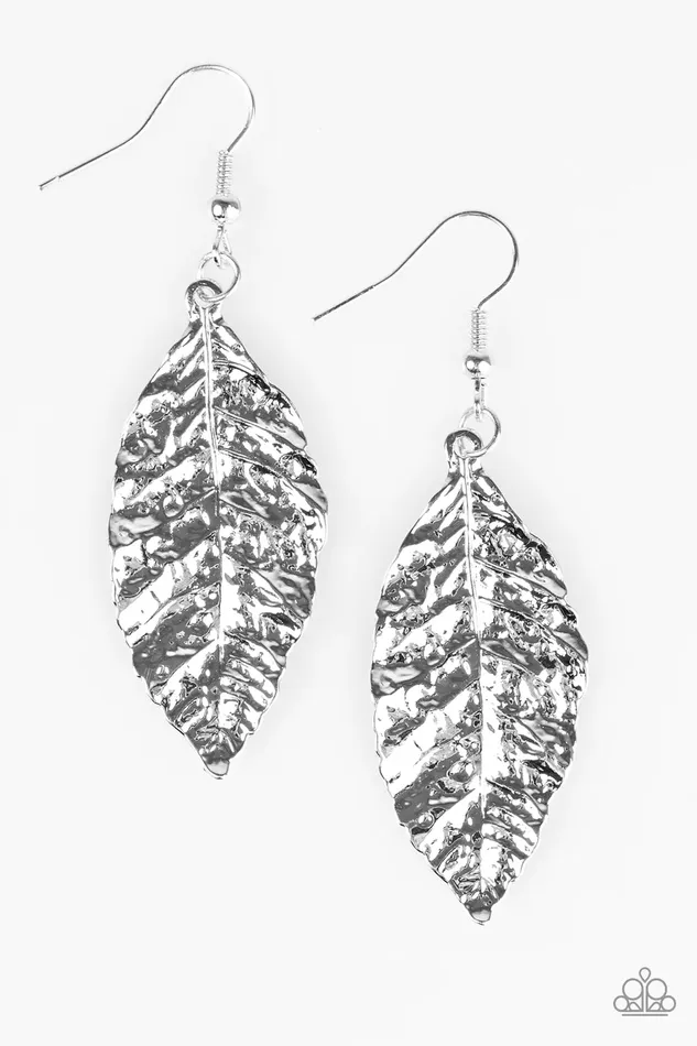 Paparazzi Jewelry Earrings Paparazzi Earring Im Just LEAFing Silver