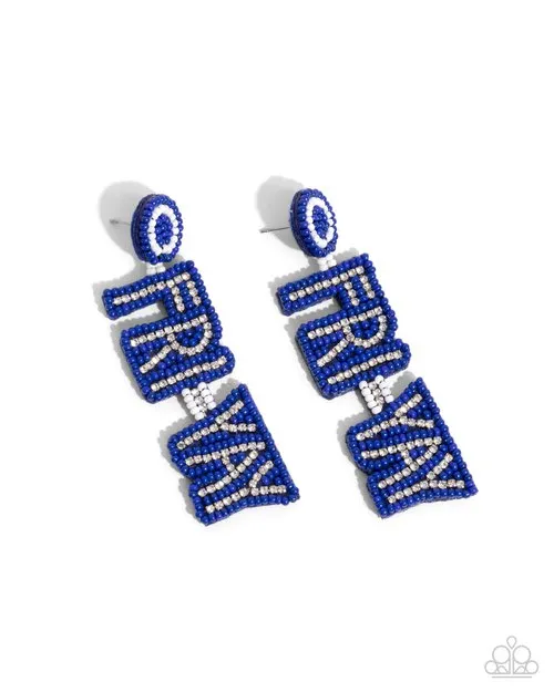 Paparazzi Jewelry Earrings Paparazzi Earring Its Friday Blue Paparazzi Jewelry Earrings Paparazzi Earring Its Friday Blue