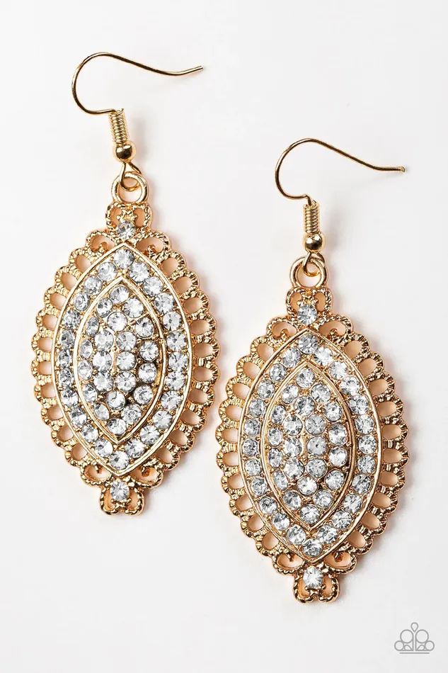 Paparazzi Jewelry Earrings Paparazzi Earring Pretty Prestigious Gold