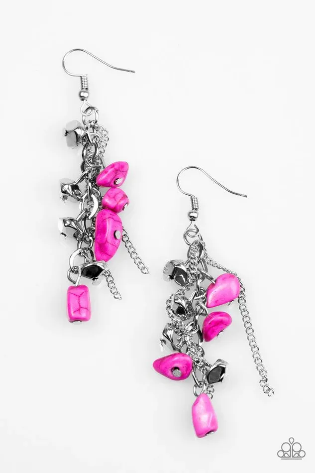 Paparazzi Jewelry Earrings Paparazzi Earring Rocky Radiance Pink