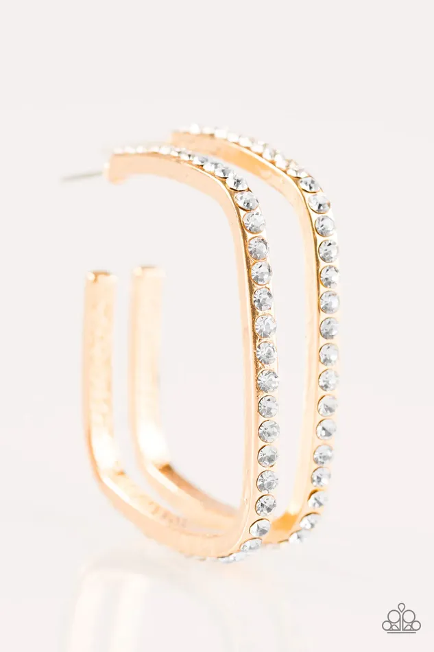 Paparazzi Jewelry Earrings Paparazzi Earring Send In The HOOPS Gold
