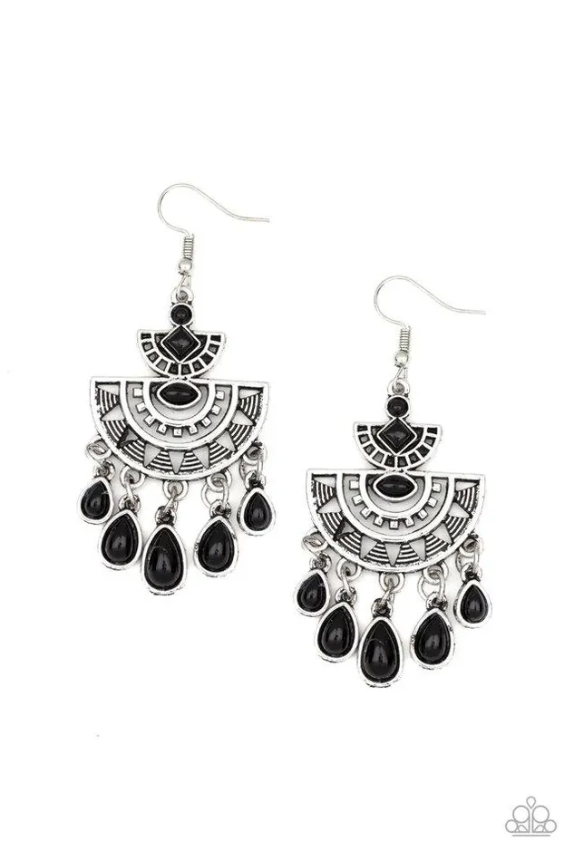 Paparazzi Jewelry Earrings Paparazzi Earring SOL Searching Black