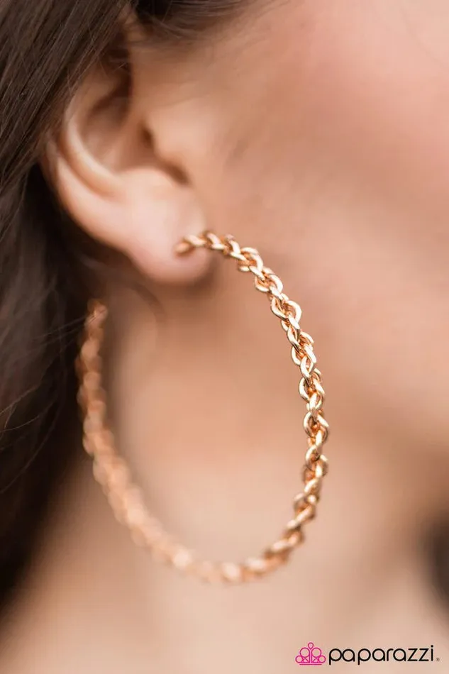 Paparazzi Jewelry Earrings Paparazzi Earring Street Smart Gold