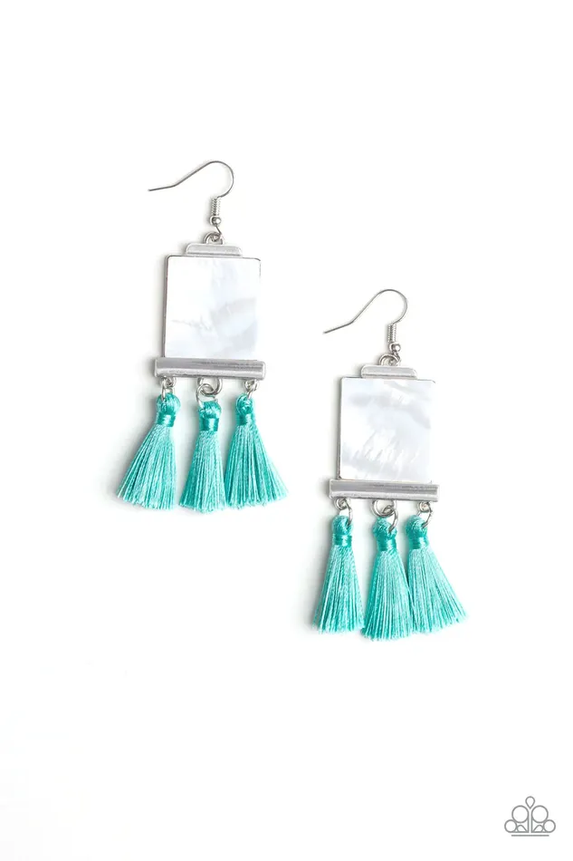Paparazzi Jewelry Earrings Paparazzi Earring Tassel Retreat Blue