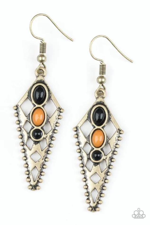 Paparazzi Jewelry Earrings Paparazzi Earring Terra Territory Brass