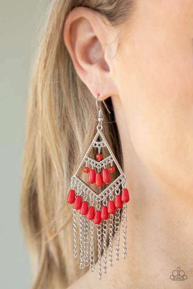 Paparazzi Jewelry Earrings Paparazzi Earring Trending Transcendence Red