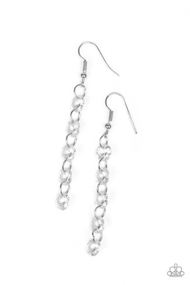 Paparazzi Jewelry Earrings Paparazzi Earring TrickleDown Effect White