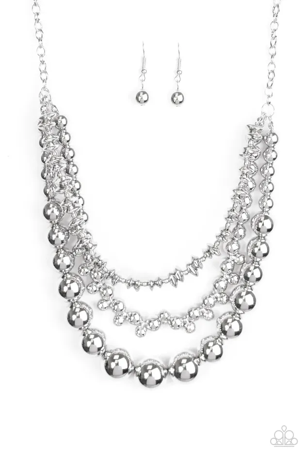 Paparazzi Jewelry Necklaces Paparazzi Necklace Beaded Beauty Silver