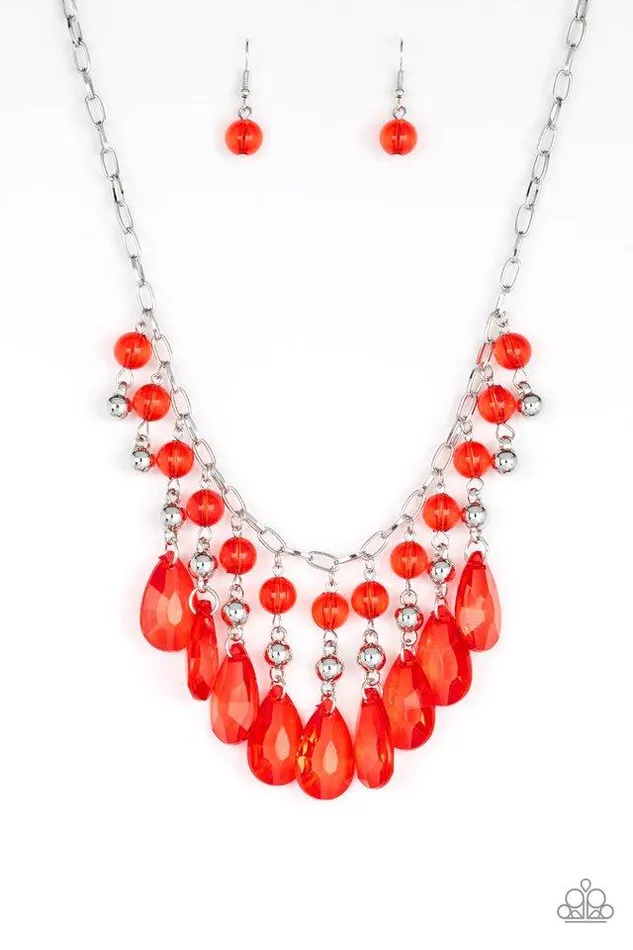 Paparazzi Jewelry Necklaces Paparazzi Necklace Beauty School Drop Out Red