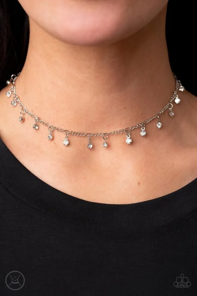 Paparazzi Jewelry Necklaces Paparazzi Necklace Bringing SPARKLE Back White