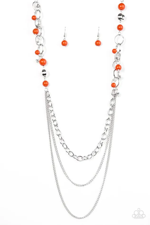 Paparazzi Jewelry Necklaces Paparazzi Necklace Carefree and Capricious Orange