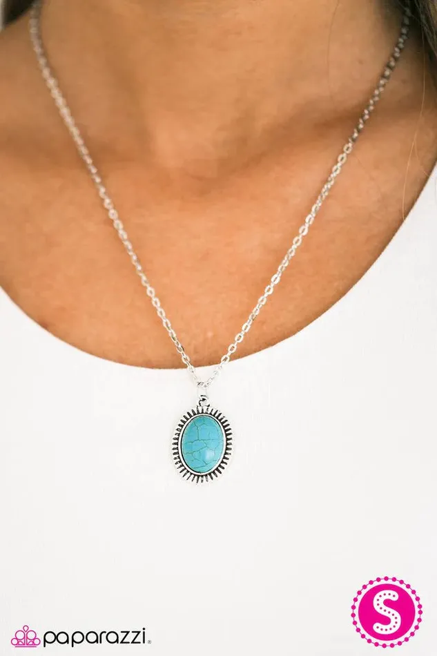 Paparazzi Jewelry Necklaces Paparazzi Necklace Cast In SANDSTONE Blue