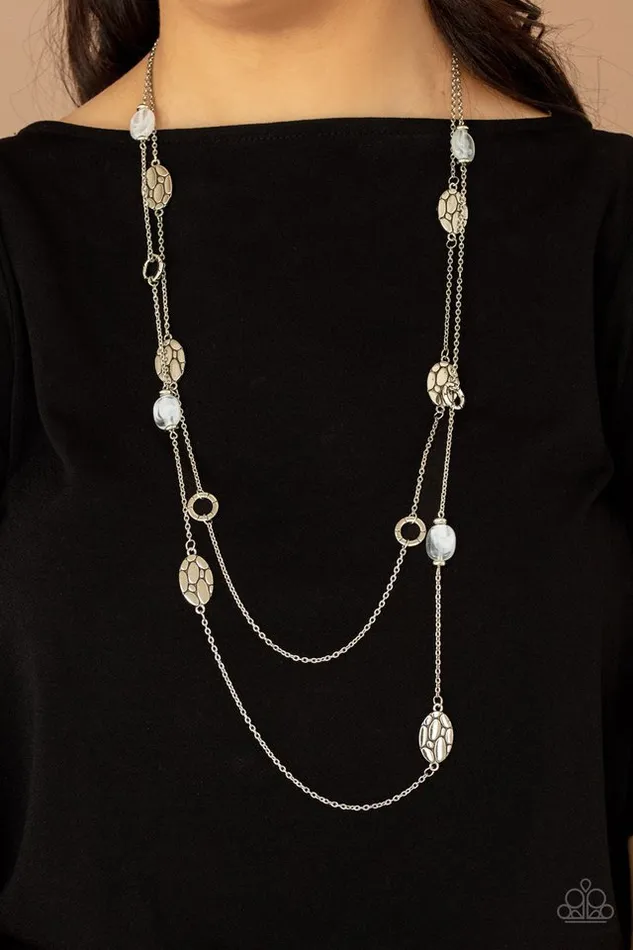 Paparazzi Jewelry Necklaces Paparazzi Necklace Cobble Creeks White